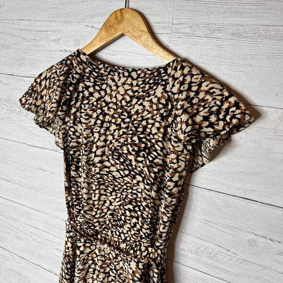 Free People Dress Womens Size S/P French Quarter Wrap Leopard Cheetah Mini Wrap - Picture 11 of 16